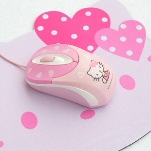 可爱的Hello Kitty光电鼠标 女生用的鼠标 粉红色鼠标